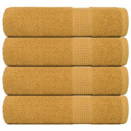 Berkfield Bath Towels 4 Pcs Gold 100X150 Cm 360 Gsm 100% Cotton