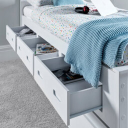 Bedmaster Zara White 3 Drawer Storage Guest Bed With Orthopaedic Mattresses - thumbnail 7