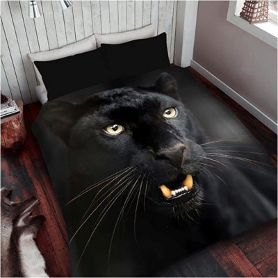 Gc Gaveno Cavailia 3D Wildlife Panther Face 150X200Cm Cosy Fleece Bed Throw, Fluffy Throw Blanket For Bed - image 1