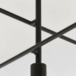 Semi Flush Ceiling Lamp Matt Black 5X Multi Light Industrial Straight Pendant - thumbnail 5