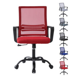 MCC Direct Mesh Back Office Chair On Castor Wheels - Red