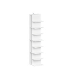 Sobuy Bookcase With 10 Shelves 11.8X12.8X57.8 Inch Load Capacity 60 Kg Str14-H-W - White - thumbnail 3