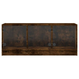 Walplus Tv Cabinet With Glass Doors Smoked Oak 102X37X42 Cm - thumbnail 6