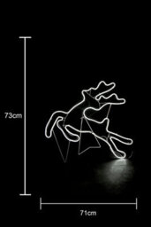 Shatchi Jumping Reindeer Neon Effect Rope Light Silhouette Double Side 90 Cool White Leds Christmas Outdoor - thumbnail 2