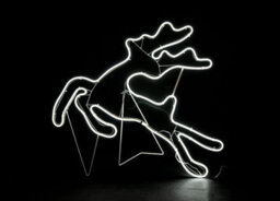 Shatchi Jumping Reindeer Neon Effect Rope Light Silhouette Double Side 90 Cool White Leds Christmas Outdoor - thumbnail 1
