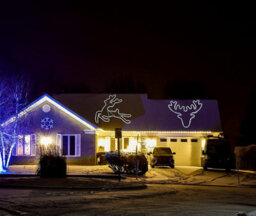 Shatchi Jumping Reindeer Neon Effect Rope Light Silhouette Double Side 90 Cool White Leds Christmas Outdoor - thumbnail 3