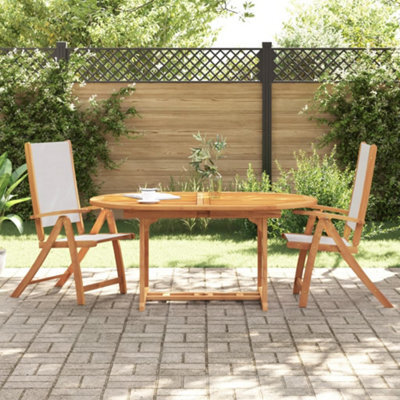 Folding Garden Chairs 2 Pcs Solid Wood Acacia And Textilene - Cushion Not Included - image 1