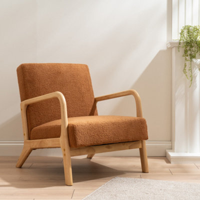 Scottish Everlastings Ltd. Scottish Everlastings Caramel Boucle Chair (Curved Arms) - image 1