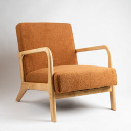 Scottish Everlastings Ltd. Scottish Everlastings Caramel Boucle Chair (Curved Arms) - thumbnail 2