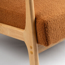 Scottish Everlastings Ltd. Scottish Everlastings Caramel Boucle Chair (Curved Arms) - thumbnail 3