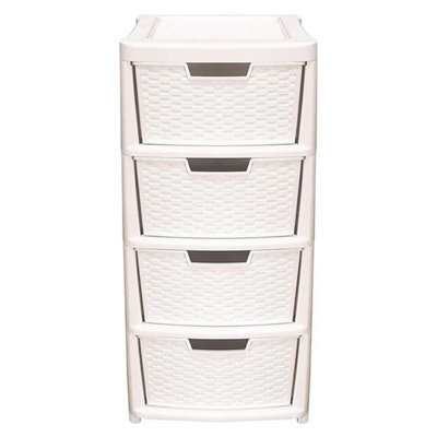 STAR SUPPLIES Cream 4 Drawer Spacious Rattan Effect Storage Unit For Home & Office - image 1