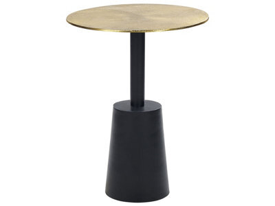Beliani Black Gold 36Cm Round Metal Side Table - Sculptural Geometric End Table - image 1