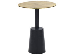 Beliani Black Gold 36Cm Round Metal Side Table - Sculptural Geometric End Table - thumbnail 1