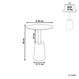 Beliani Black Gold 36Cm Round Metal Side Table - Sculptural Geometric End Table - thumbnail 4