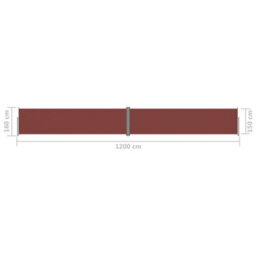 Berkfield Retractable Side Awning Brown 160X1200 Cm - thumbnail 8
