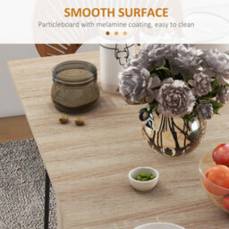 Homcom 80-140 Cm Folding Dining Table For 4-6 Drop Leaf Table Natural - thumbnail 7