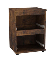 Urbn-Living Urbnliving 2 Drawer Rustic Brown Carcass With Rustic Brown Drawers Wooden Bedroom Bedside Cabinet No Handle Nightstand Side Table - thumbnail 6