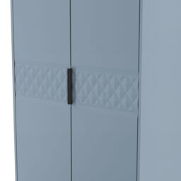Anzio Ready Assembled Modern Matt Denim Blue 2 Drawer Tall Double Wardrobe (H)1956mm (W)766mm (D)530mm - thumbnail 7