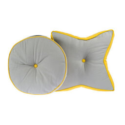 Homescapes Grey And Yellow Round Floor Cushion - thumbnail 4