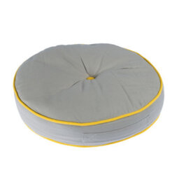 Homescapes Grey And Yellow Round Floor Cushion - thumbnail 3
