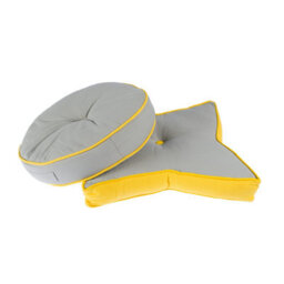 Homescapes Grey And Yellow Round Floor Cushion - thumbnail 5
