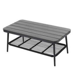Abrihome Grey Linen 4-Seater Garden Set With Polyester Rope Sofa, Armchairs & Plastic Wood Storage Coffee Table - thumbnail 7
