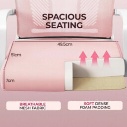 Pink Ergonomic Computer Chair With Adjustable Height - thumbnail 4
