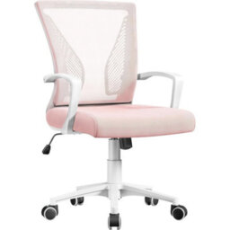 Pink Ergonomic Computer Chair With Adjustable Height - thumbnail 1