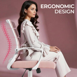 Pink Ergonomic Computer Chair With Adjustable Height - thumbnail 5