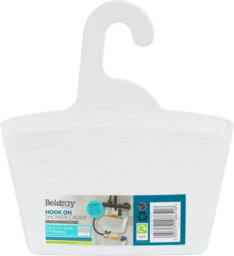 Beldray 2Pc White Plastic Hanging Shower Basket Caddy Organisers - thumbnail 3