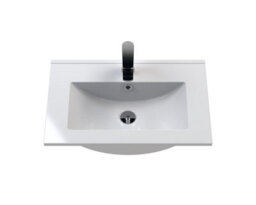 Hudson Reed Juno Wall Hung 2 Soft Close Door Vanity Unit With Minimalist Ceramic Basin In Metallic Slate Finish, 600mm - thumbnail 5