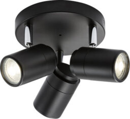 Luminosa Lighting Luminosa Gu10 Triple Spotlight - Matt Black 230V Ip44 20W - thumbnail 1