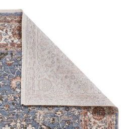 Blue Brown Terracotta Traditional Abstract Bordered 10mm Pile Rug For Bedroom, Living Room, & Dining Room-80Cm X 150Cm - thumbnail 5