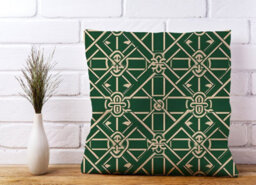 Warren Reed Designer Green Lattice Design Cushions 60Cm X 60Cm - thumbnail 2