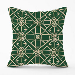Warren Reed Designer Green Lattice Design Cushions 60Cm X 60Cm - thumbnail 1