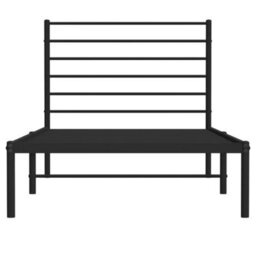 Berkfield Metal Bed Frame With Headboard Black 90X200 Cm - thumbnail 6
