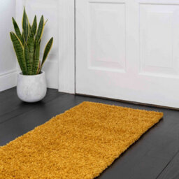 Loomed Soft Value Ochre Yellow Shaggy Runner Rug 60X230Cm - thumbnail 2