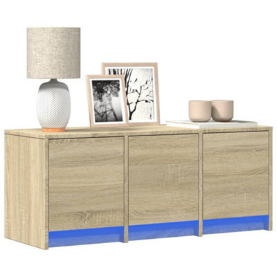 Berkfield Tv Cabinet With Led Sonoma Oak 97X34X40 Cm Engineered Wood - image 1
