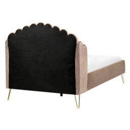 Beliani Bed Velvet Ambillou 120 X 200 Cm (Eu Small Double) Taupe - thumbnail 6