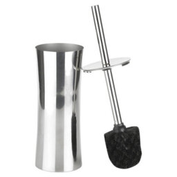 3Pcs Stainless Steel Matching Dispenser Tumbler Toilet Brush Set - thumbnail 2