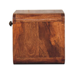 Artisan Furniture Solid Wood Mini Honey Caramel Wall Mounted Bedside With Open Slot And A Single Drawer - thumbnail 7
