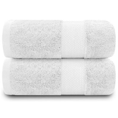 Aten Homeware White Luxury Egyptian Cotton Bath Towels - 70X140Cm - 2 Pack - image 1