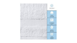 Aten Homeware White Luxury Egyptian Cotton Bath Towels - 70X140Cm - 2 Pack - thumbnail 8