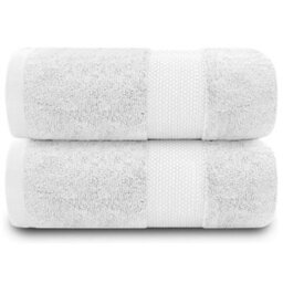 Aten Homeware White Luxury Egyptian Cotton Bath Towels - 70X140Cm - 2 Pack - thumbnail 1