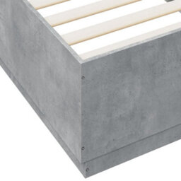 Berkfield Bed Frame With Led Without Mattress Concrete Grey 90X200 Cm - thumbnail 9