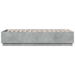 Berkfield Bed Frame With Led Without Mattress Concrete Grey 90X200 Cm - thumbnail 7