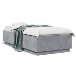 Berkfield Bed Frame With Led Without Mattress Concrete Grey 90X200 Cm - thumbnail 5