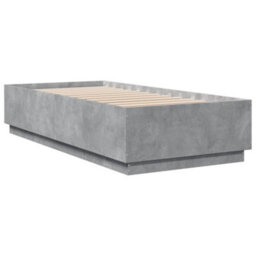 Berkfield Bed Frame With Led Without Mattress Concrete Grey 90X200 Cm - thumbnail 3
