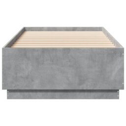 Berkfield Bed Frame With Led Without Mattress Concrete Grey 90X200 Cm - thumbnail 6