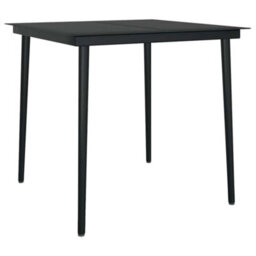 Walplus 3 Piece Garden Dining Set Black Poly Rattan Glass - Cushion Not Included - thumbnail 7